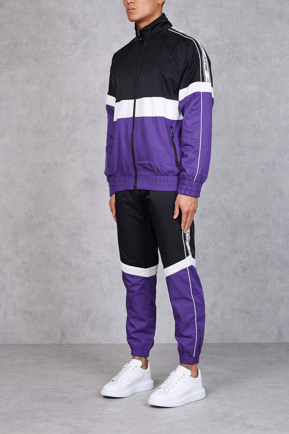 Section Retro Taped Jogging Pant - Purple/Black